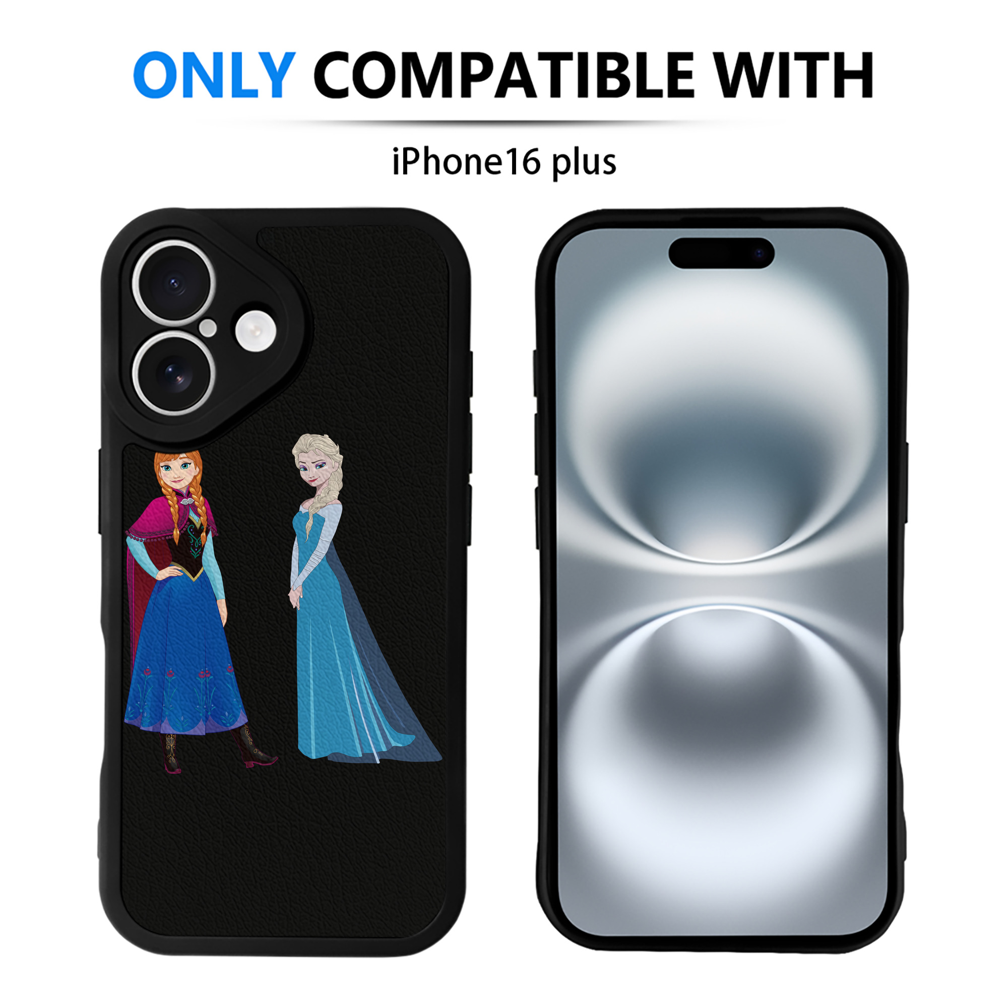 （画像用） アナと雪の女王 アンナ エルサ Frozen Anna Elsa 【iPhone 16シリーズ対応】シリコンスマホケース（レザー調） 材質：シリコン